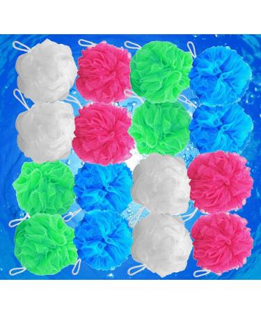 16 Pack Kids Bath Loofah Shower Sponge Set - Gentle Body Scrubber Exfoliator for Small Hands - Bath Pouf Scrubber Balls - Buy Online on GoSupps.com