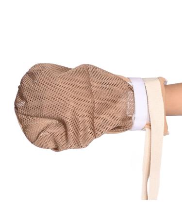 PERZOE 3d Mesh Fabric Gloves Widen Fixation Gloves 1pc Anti-scratch Restraint Gloves Breathable Secure Design for Elderly Patients Right Hand