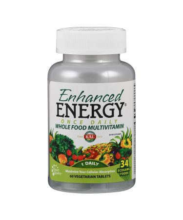 KAL Enhanced Energy Once Daily Whole Food Multivitamin 60 Vegetarian Tablets - Buy Online on GoSupps.com