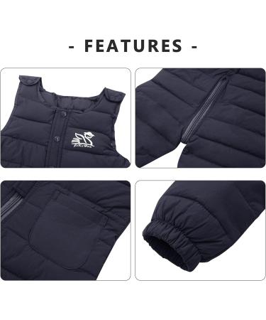 Panegy Kids Snow Pants Bib Snowsuit | Water-Resistant Insulated Ski Overalls | 5-6 Years Navy Blue - Buy Online on GoSupps.com