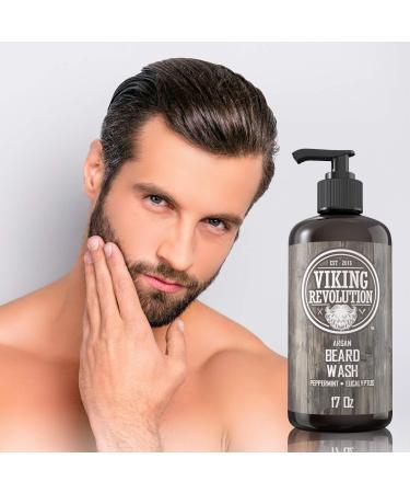 Viking Revolution - Shampoing Barbe - Shampoing Barbe Homme Avec Huile d'Argan - Adoucit & Renforce - Parfum Eucalyptus & Menthe Poivr e - 500 ml - Buy Online on GoSupps.com