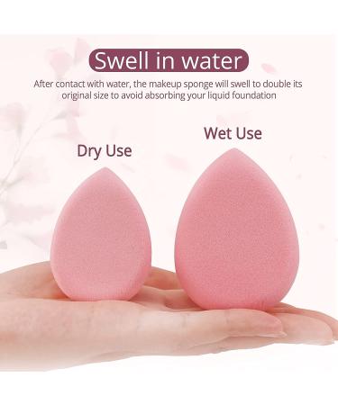 BEAKEY 2 Pcs Makeup Sponge Set - Vertical Cut Beauty Sponges for Flawless Liquid, Cream, & Powder Foundation Blending - A-Pink - Buy Online on GoSupps.com
