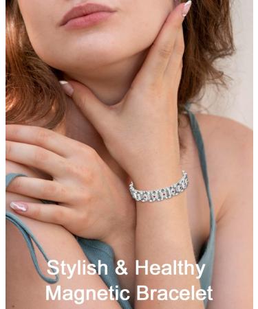 EnerCoppeX Magnetic Bracelets for Women Stainless Steel Bracelet with Effective Healing Magnets Adjustable Jewelry Gift (STB-2475ESDWK) - Buy Online on GoSupps.com
