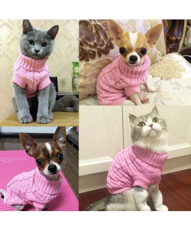 Wiz BBQT Pink Knitted Braid Turtleneck Sweater for Dogs & Cats - Medium Size - Buy Online on GoSupps.com