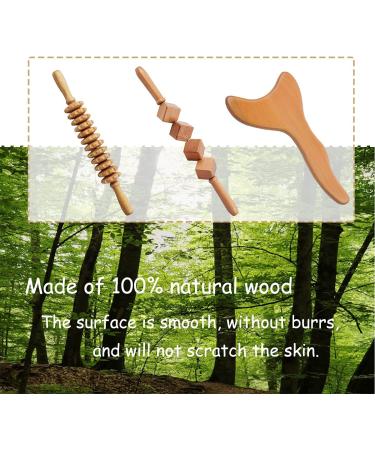 Wood Therapy Massage Tools 3-Piece Set for Lymphatic Drainage - Maderotherapy Colombiana Kit for Anti-Cellulite & Body Sculpting - Buy Online on GoSupps.com