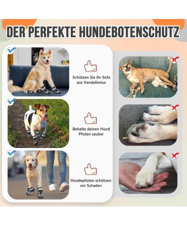 Slowton Dog Shoes for Small & Medium Dogs - Waterproof Non-Slip Boots with Reflective Velcro - Paw Protection for Winter | Size 4 (S-Grey) - Buy Online on GoSupps.com