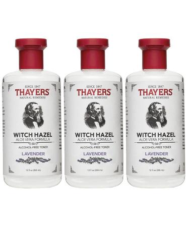 Thayers Alcohol-Free Toner Lavender Witch Hazel 12-Ounces (Pack of 3) Lavender 12 Fl Oz (Pack of 3)