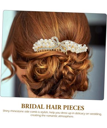 Housoutil Alloy Rhinestone Hair Comb Pearl Hair Clip Bridal Hair Pin Vintage Bridal Comb Hair Barrettes Combs Tiara Bridal Hair Accessories for Wedding Bridesmaid Prom Decorate Rhinestones - Buy Online on GoSupps.com
