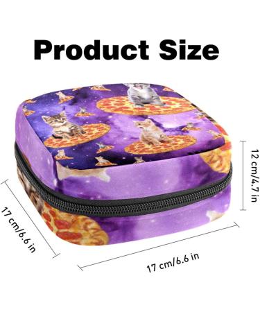 Multicolored Storage Bags for Women's Bandages - Cat Starry Sky Pizza Designs | Portable Holders for Menstrual Pads Panty Liners & Tampons - Perfect for School & Office - Buy Online on GoSupps.com