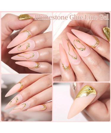 Nail Rhinestone Glue Gel Solid Nail Glue Gel Soak off Gel Clear No Wipe Adhesive Nail Art Gel Glue for Rhinestones Crystal Resin Gems Diamonds Jewelry Gel Nail Polish Decoration - Buy Online on GoSupps.com