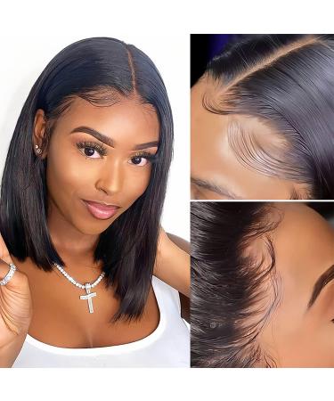 12 Natural Bob Wig Human Hair 13x4 HD Lace Front | 150 Density | Glueless, Pre Plucked with Baby Hair | Short Bob Wig for Black Women - Buy Online on GoSupps.com