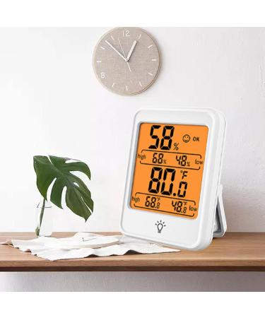 Digital Thermometer Hygrometer for Indoor Use - Accurate Temperature & Humidity Monitor with Backlight for Greenhouses - Compact White Design (7.9 x 5.8 x 2.2 cm) - Buy Online on GoSupps.com