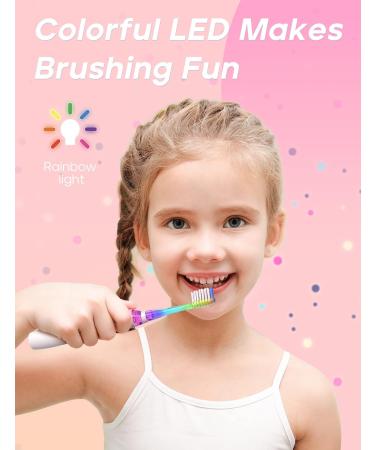 Seago Sonic Electric Toothbrush for Kids 6 Months to 4 Years - LED Light Brush, Intelligent Timer - Waterproof IPX7 - White Light Pink - SG513 SG977 - Baby Gift - Buy Online on GoSupps.com