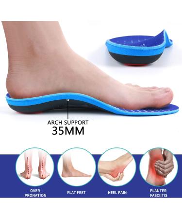TOPSOLE Orthotic Insoles for Plantar Fasciitis & Foot Pain Relief | Arch Support Insoles for Men and Women | UK-13-31cm Blue Color - Buy Online on GoSupps.com