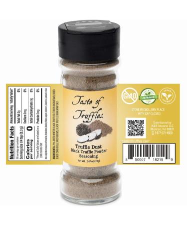 Black Truffle Dust Seasoning - Premium Black Truffle & Mushroom Powder - 2.47oz Gourmet Condiment - Buy Online on GoSupps.com