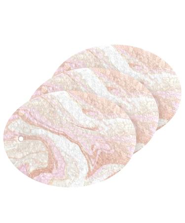 3-Pack Cleaning Kitchen Sponges Oval Gold and Pink Marble Kitchen Cellulose Dishwashing Wood Pulp Cotton