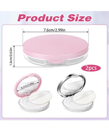 Portable DIY Makeup Case - 2 Pack Loose Powder Box with Mirror & Sieve | Reusable Silver & Pink Makeup Storage - Buy Online on GoSupps.com