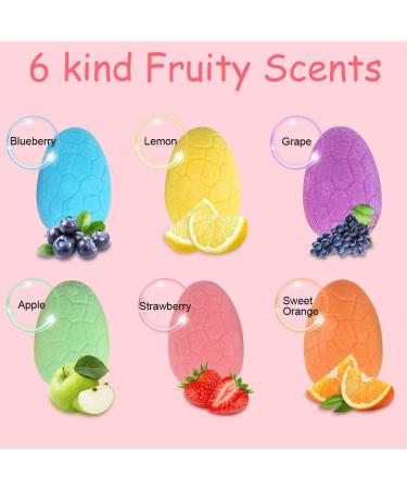 Bath Bombs for Kids with Surprise Inside 6 Pcs Dino Egg Handmade Natural Fizzy Bath Bombs Dinosaur Toys for Girls Boys Christmas Birthday Easter Gift Set (6 * 130g) Dinosaur Toys Inside-6pcs - Buy Online on GoSupps.com