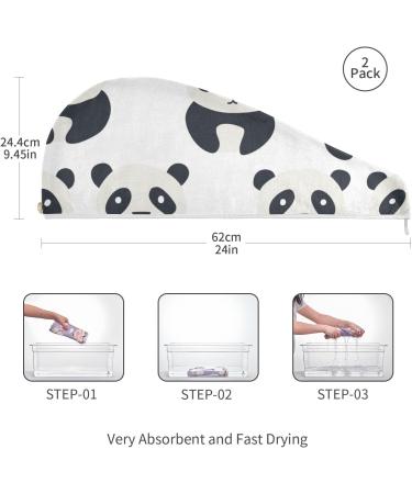 Unhappy Panda Hair Towel 2 Pack - Super Absorbent Quick Dry Hair Turbans for Women & Girls - Buy Online on GoSupps.com