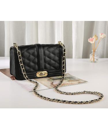 UTreers Crossbody Bag Chain Strap - 47.2 Gold & Black Leather Replacement Handbag Chain - Buy Online on GoSupps.com