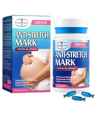 AICHUN BEAUTY Anti-Stretch Mark Essential Oil Capsules Prevents Removes Stretch Marks Scars Cellulitis 400mgx90pcs