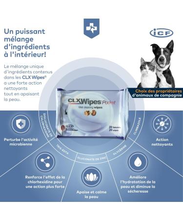Livisto CLX Wipes for Dogs & Cats | Hygienic Cleaning - 20 Pocket Wipes | International Shipping - Buy Online on GoSupps.com