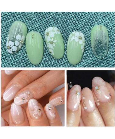 3D Self Adhesive Flower Nail Stickers - White | Nail Art Decals for Women, Kids, and Girls | Blossom Manicure Tips and Nail Wraps for Acrylic Nails - Buy Online on GoSupps.com