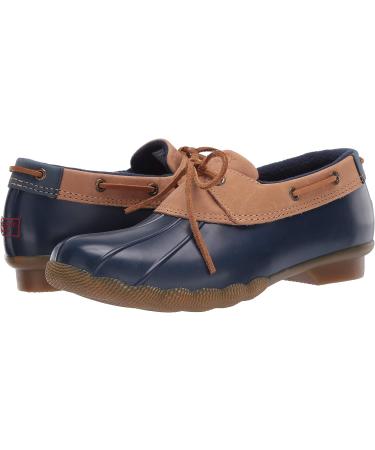 Sperry Women's Saltwater 1-Eye Rain Boot 9 - Tan/Navy - Waterproof Boot for Women - Buy Online on GoSupps.com