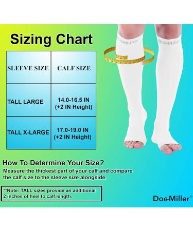 Doc Miller Open Toe Compression Socks - 30-40 mmHg Toeless Support for Circulation & Recovery Medical Grade Knee High Socks for Men & Women X-Large Size - Ideal for Shin Splints & Varicose Veins - Buy Online on GoSupps.com