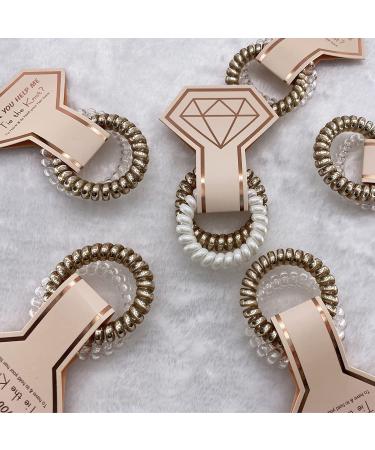 CUTERUI Gifted Bridesmaid Hair Ties - 8 Pack Champagne and White Coils for Bachelorette Party and Bride Tribe Favors - Buy Online on GoSupps.com