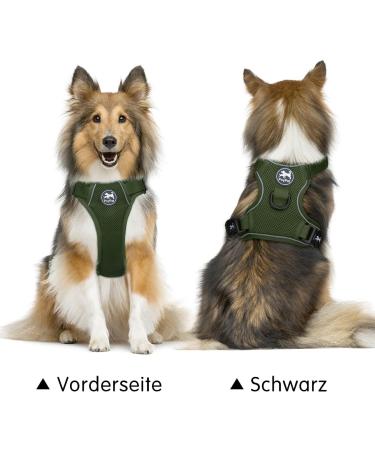 Buy POPOTET Reflective Dog Harness - Soft Breathable Adjustable Vest (Military Green Medium) | International Shipping Available - Buy Online on GoSupps.com