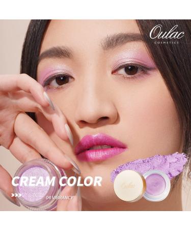 Oulac Purple Cream Eyeshadow - Highly Pigmented, Waterproof & Long-Lasting | Moisturizing Formula for Women | Multi-Use Shimmer & Glitter Makeup - 0.42 oz (04) Vibrancy - Buy Online on GoSupps.com