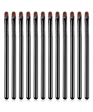 12 pieces of lip brush Small make-up brush flat concealer brush synthetic fiber eyebrows brush foundation brush for mixing eyeshadow liner (black) - Buy Online on GoSupps.com