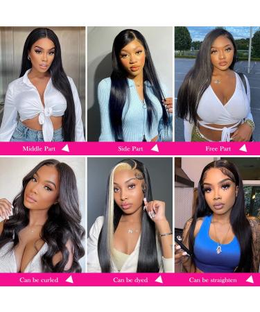 28 Inch HD Straight Lace Front Human Hair Wig | Pre Plucked 4x4 Closure | 180% Density Brazilian Hair Wig for Black Women - Glueless and Natural Looking - Buy Online on GoSupps.com