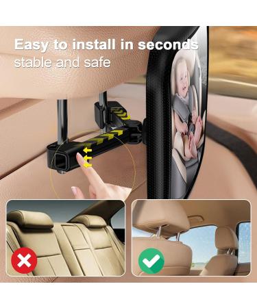 Evcgox 360 Rotatable Baby Car Mirror - Large Vision Back Seat Acrylic Mirror for Safe Parenting - Buy Online on GoSupps.com