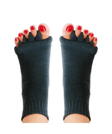 Happy Feet Toe Separator Socks - Comfortable Alignment Socks Washable Massage Socks Prevent Foot Cramp and hammertoes - Black
