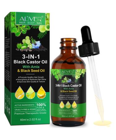 3in1 Jamaican Black Castor Oil With Pure Amla and Black Seed Oil:Multi-Tasking Oil for Hair Growth Nourishment and Relaxation