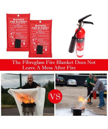 Aotala Fire Blanket 2-Pack - Emergency Flame Retardant Protection for Kitchen, Fireplace, Grill, Car, Camping - Fiberglass Heat Insulation - Tangzi002 - Buy Online on GoSupps.com