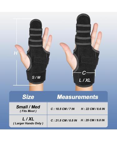 Trigger Finger Splint for Right Hand Support for Middle Index Little & Ring Fingers | Hand Brace for Fractures Arthritis & Mallet Finger | Small/Medium Black - Buy Online on GoSupps.com