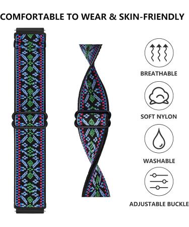 2 Pack Adjustable Elastic Bands for Garmin Venu/Venu 2 Plus/Venu Sq - Soft Replacement Wristband Strap for Garmin Smart Watches - Fashion Green & Purple - Buy Online on GoSupps.com