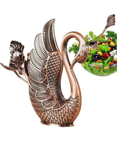 Lencyotool Swan Fork Holder Set - Rustproof Alloy Decorative Utensils for Birthdays Weddings & Parties - 7 Red Antique Fork Holders - Buy Online on GoSupps.com