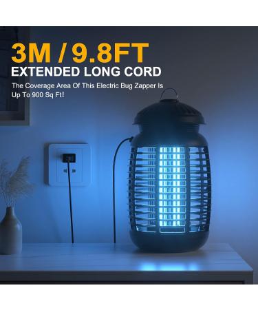 4200V Electric Bug Zapper - High Powered Waterproof Mosquito Trap for Indoor and Outdoor Use - Fly Control for Home, Kitchen, Backyard, Camping - Black - Buy Online on GoSupps.com