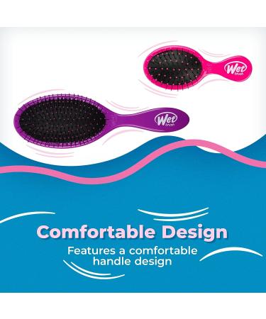 Wet Brush Original and Mini Hair Brush Combo - Purple and Pink - IntelliFlex Bristles - For All Hair Types - Women, Men - Wet & Dry Hair - 2 Piece Set - Buy Online on GoSupps.com