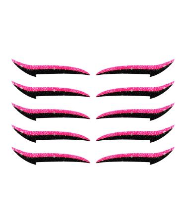 Autocollants Eyeliner Cils - Patch Maquillage Fard Paupi res | 10 Pi ces Bandeye R sistant l'Eau pour Spectacles de Danse et Sc ne Autocollant Paupi res Rose