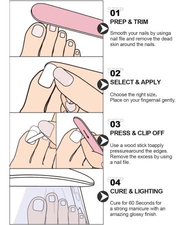 Ebanku Gel Nail Wraps - 32 PCs Full Wraps Nail Stickers | Cured Gel Nail Strips for Women & Girls (#7) - International Shipping Available - Buy Online on GoSupps.com