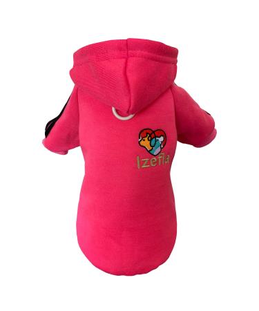 Izefia dog hoodie dog hoodies clothing fleece dog sweater winter sweatshirt warm cotton loop basic dog hoodie for little dog puppy cat rose red m rosenrot