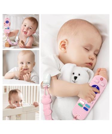 ISEAINNO 1 Pack Remote Control Teether Toys for Babies 3-12 Months - BPA Free Silicone Teething Toys in Pink - Buy Online on GoSupps.com