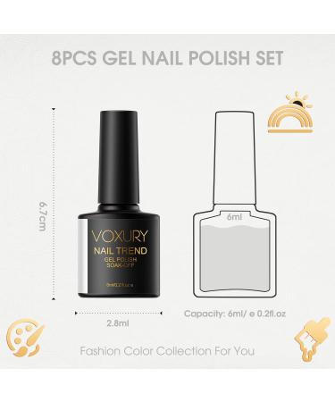 VOXURY 12Pcs Nude Pink Wine Gel Nail Polish Set | Long Lasting Classic Colors | Soak Off LED/UV Nail Lamp | 0.20 Fl Oz (Pack of 12) - Buy Online on GoSupps.com