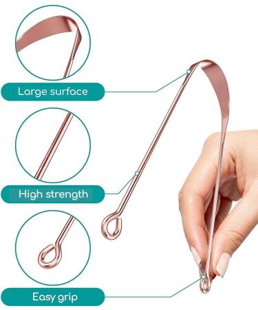 Copper Tongue Scraper Kit by Medi Grade - Natural Bad Breath Solution - Oral Hygiene Tool with Bag and Cloth - Breath Freshener for Adults - Buy Online on GoSupps.com
