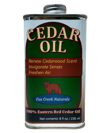 8oz Cedar Oil Can - Essential Eastern Red Cedar Wood (juniperus virginiana) oil - Fox Creek Cedar Oil